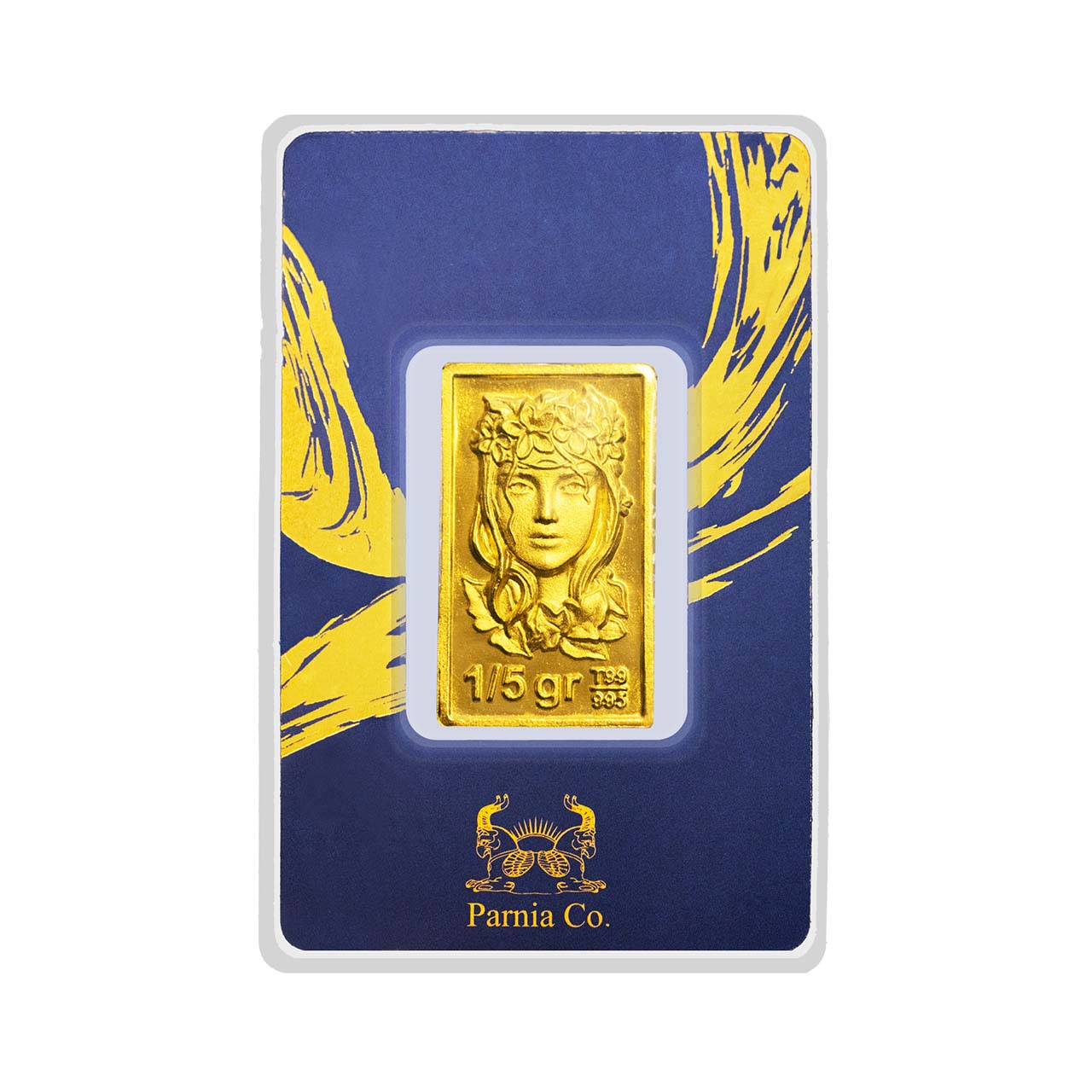 شمش طلای نقش برجسته پرنیا یک و نیم گرمی مدل کارت فرکانسی