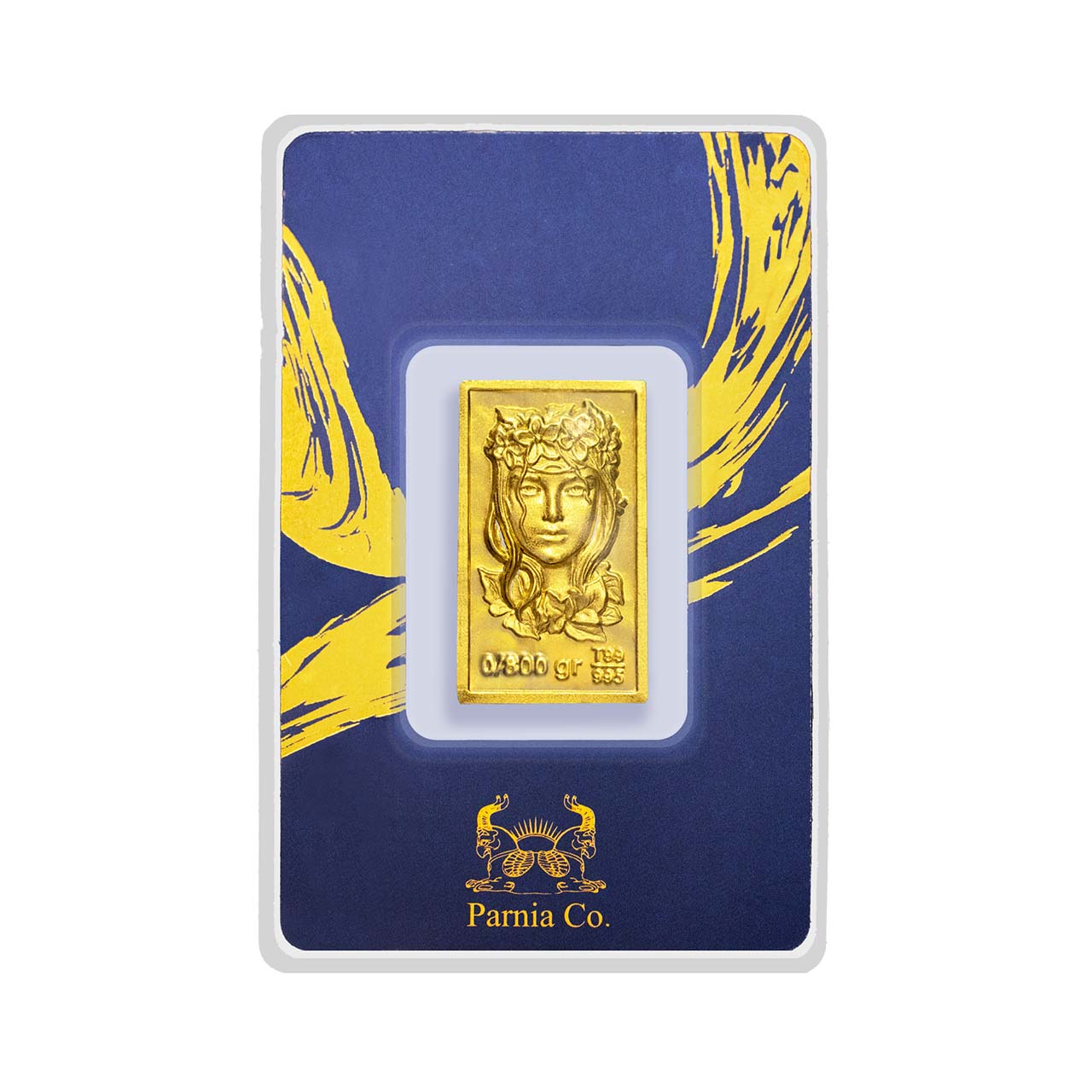 شمش طلای نقش برجسته پرنیا هشتصد سوتی مدل کارت فرکانسی