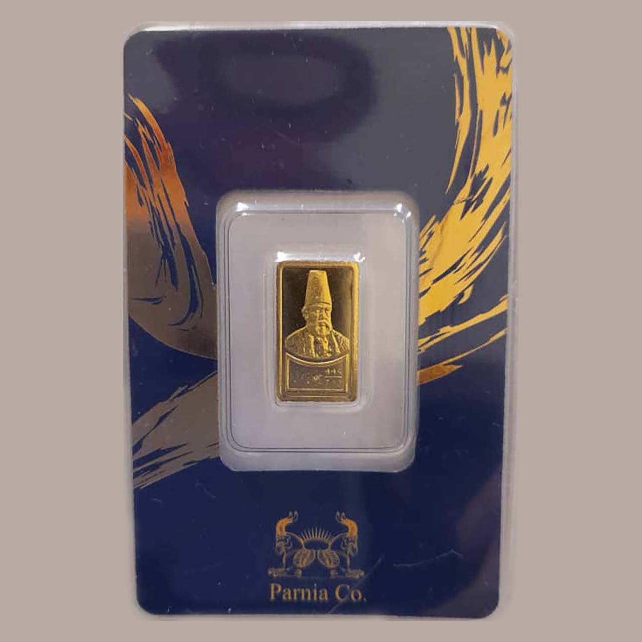 شمش طلای نقش برجسته امیر کبیر دویست و پنجاه سوتی مدل کارت فرکانسی