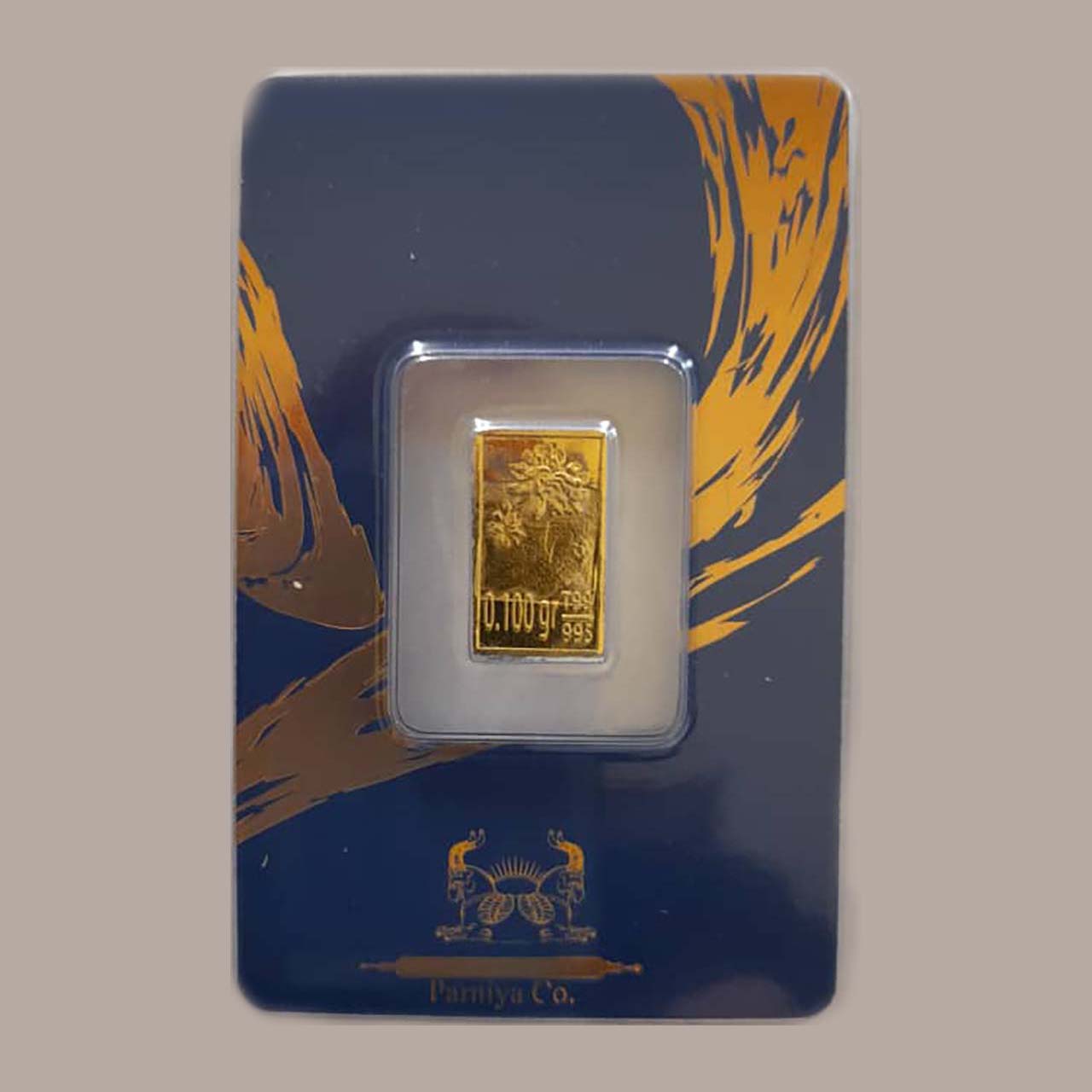 شمش طلای نقش برجسته گل صد برگ 100 سوتی مدل کارت فرکانسی