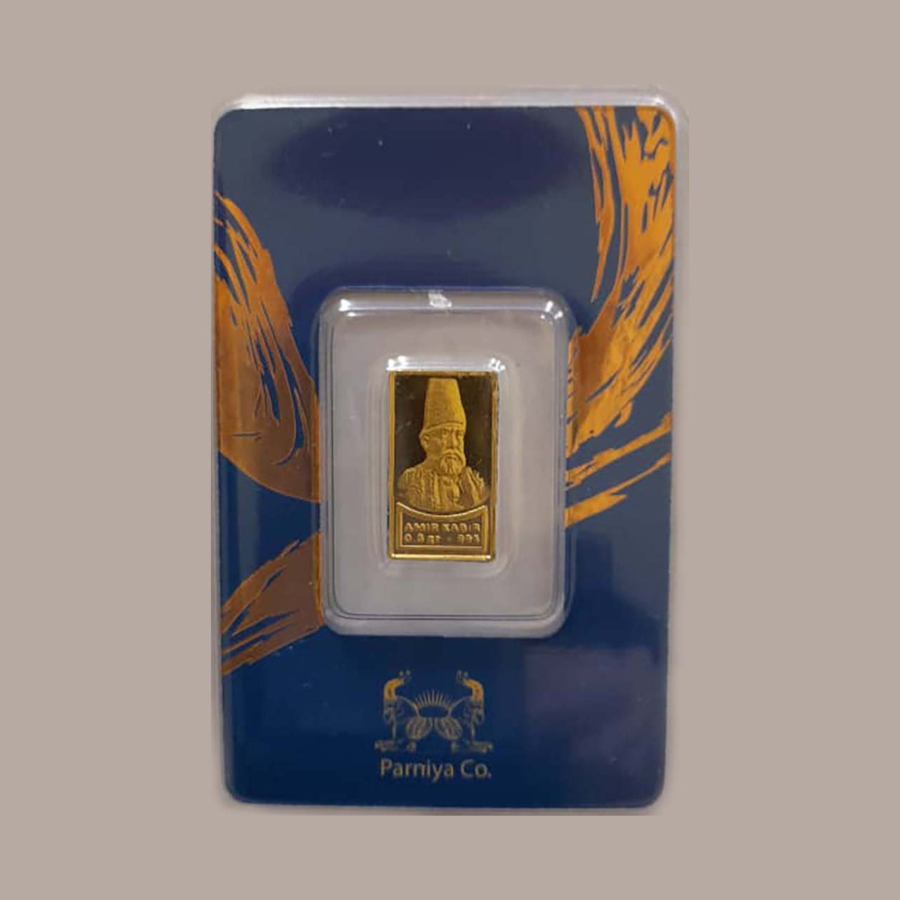 شمش طلای نقش برجسته امیر کبیر نیم گرمی مدل کارت فرکانسی