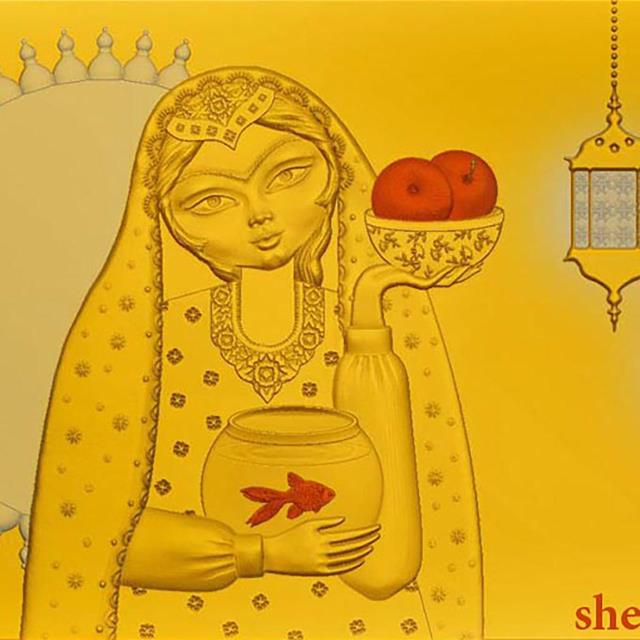 شمش طلای نقش برجسته روز زن