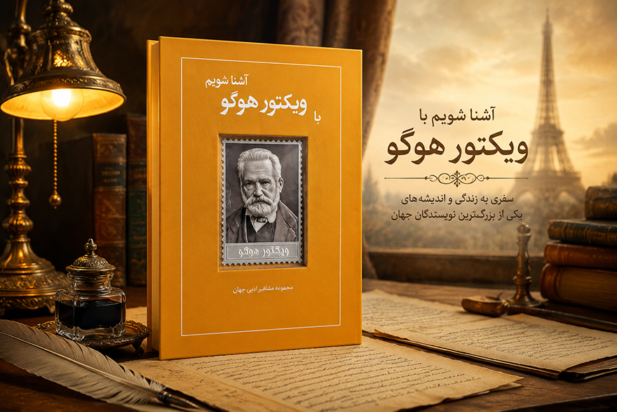   کتاب زندگی نامه و تمبر نقره ویکتور هوگو 